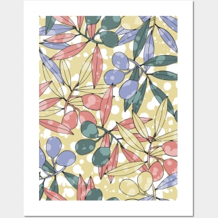 Olives branches pattern Posters and Art